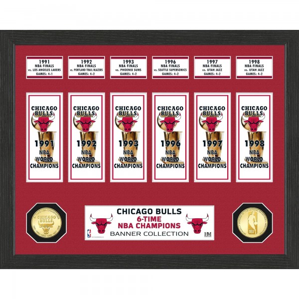 Chicago Bulls Highland Mint 15 x 12 Banner Bronze Coin Photo Mint