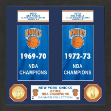 New York Knicks Highland Mint 15 x 12 2-Time NBA Finals Champions Banner Bronze Coin Photo Mint
