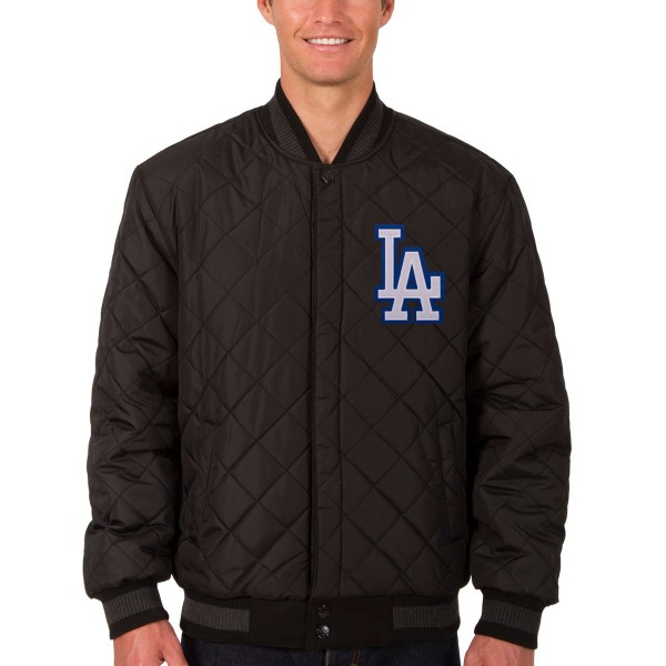 Куртка Los Angeles Dodgers JH Design Wool & Leather Reversible - Black