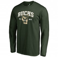 Футболка с длинным рукавом Milwaukee Bucks Wisconsin Basketball Hometown Collection - Green