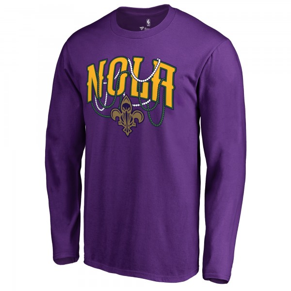 Футболка с длинным рукавом New Orleans Pelicans NOLA Beads Hometown Collection - Purple