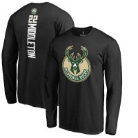 Футболка Khris Middleton Milwaukee Bucks Long Sleeve Backer Name and Number - Black