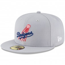 Бейсболка Los Angeles Dodgers New Era Gray Cooperstown Collection Wool 59FIFTY