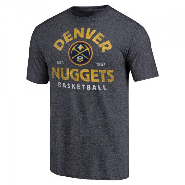Denver Nuggets Navy Vintage Arch Tri-Blend T-Shirt