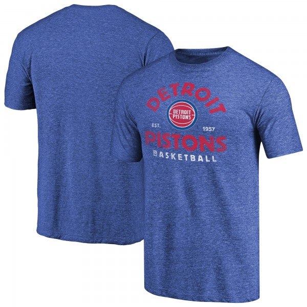 Detroit Pistons Royal Vintage Arch Tri-Blend T-Shirt