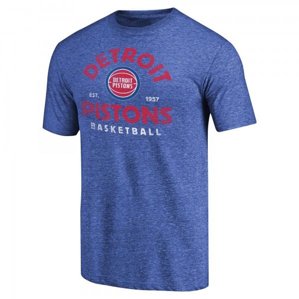 Detroit Pistons Royal Vintage Arch Tri-Blend T-Shirt