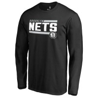 Футболка с длинным рукавом Brooklyn Nets Black Onside Stripe