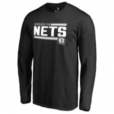 Brooklyn Nets Black Onside Stripe Long Sleeve T-Shirt