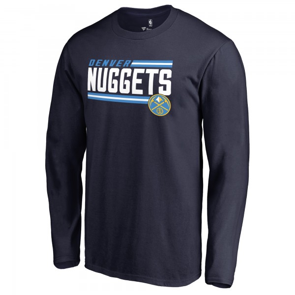 Denver Nuggets Navy Onside Stripe Long Sleeve T-Shirt