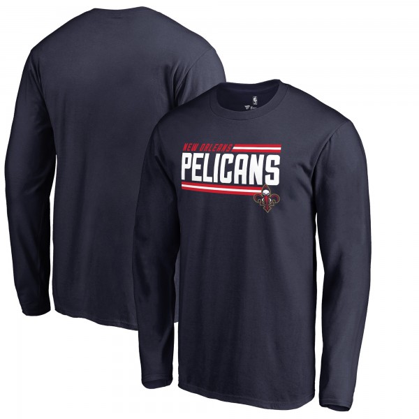 Футболка с длинным рукавом New Orleans Pelicans Onside Stripe - Navy