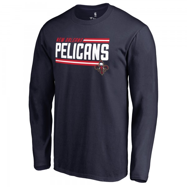 Футболка с длинным рукавом New Orleans Pelicans Onside Stripe - Navy