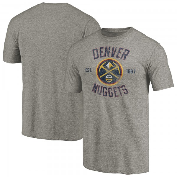 Denver Nuggets Gray Team Heritage Tri-Blend T-Shirt