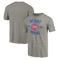 Detroit Pistons Gray Team Heritage Tri-Blend T-Shirt
