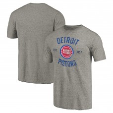 Detroit Pistons Gray Team Heritage Tri-Blend T-Shirt