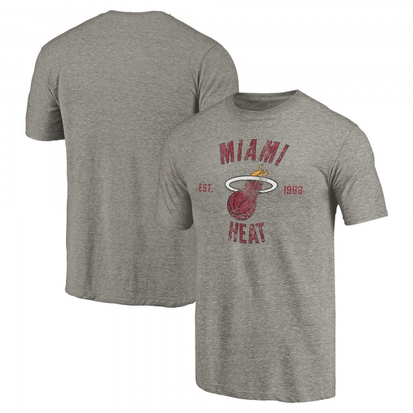 Футболка Miami Heat Gray Team Heritage Tri-Blend