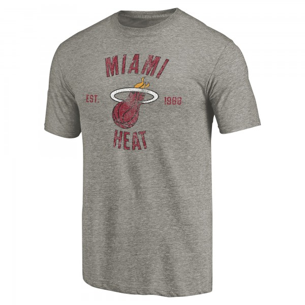 Футболка Miami Heat Gray Team Heritage Tri-Blend