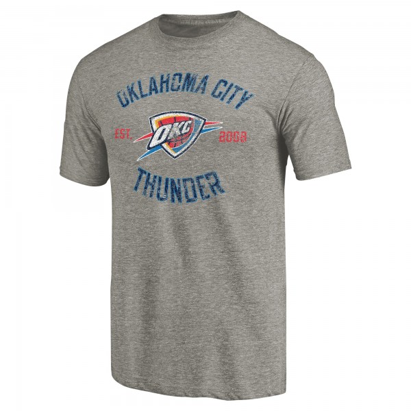 Футболка Oklahoma City Thunder Gray Team Heritage Tri-Blend