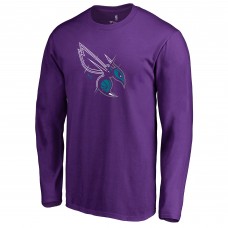Футболка с длинным рукавом Charlotte Hornets Purple X-Ray