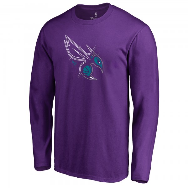 Футболка с длинным рукавом Charlotte Hornets Purple X-Ray