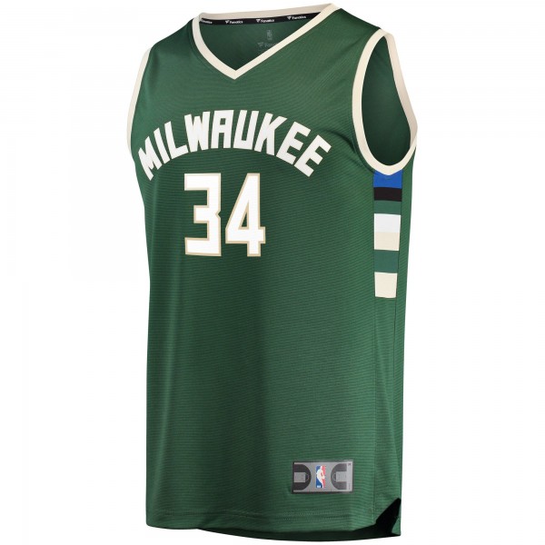 Игровая майка Antetokounmpo Milwaukee Bucks Fast Break Replica Green - Icon Edition - оригинальная джерси НБА