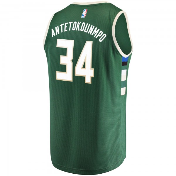 Игровая майка Antetokounmpo Milwaukee Bucks Fast Break Replica Green - Icon Edition - оригинальная джерси НБА