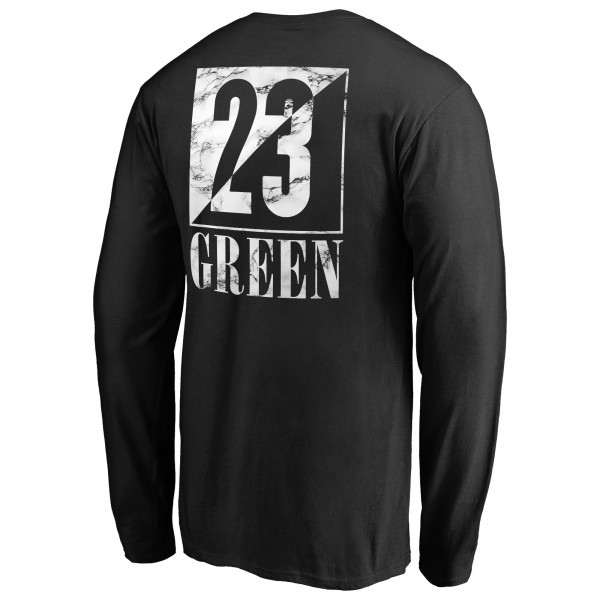 Футболка с длинным рукавом Golden State Warriors Draymond Green Black Yin & Yang Name and Number