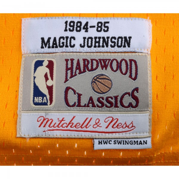 Игровая джерси Autographed Los Angeles Lakers Magic Johnson Fanatics Authentic Gold Mitchell & Ness Hardwood Classics Swingman