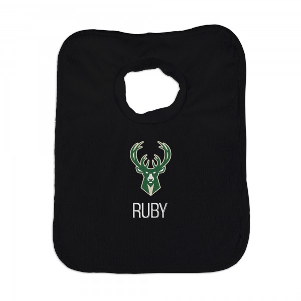 Малышам Milwaukee Bucks Black Personalized Bib