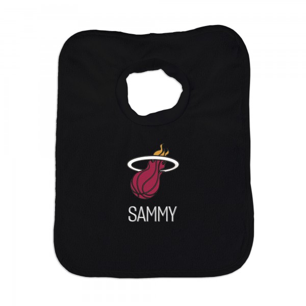 Infant Miami Heat Black Personalized Bib