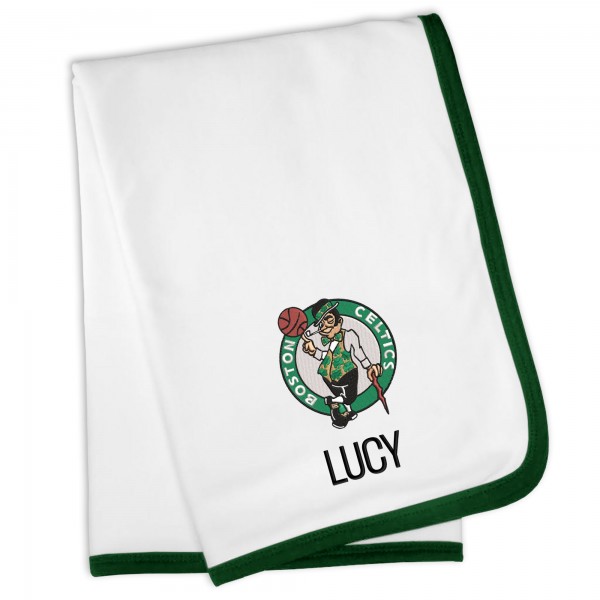 Boston Celtics Infant Personalized Blanket - White