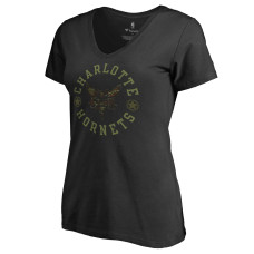Женская футболка Charlotte Hornets Black Liberty V-Neck