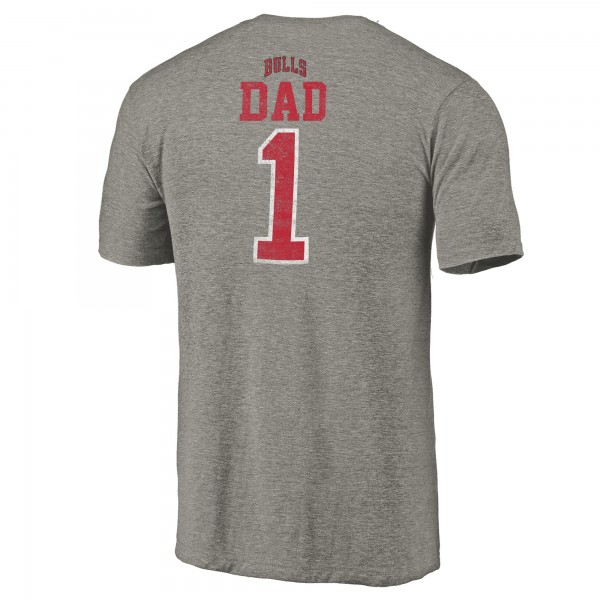 Футболка Chicago Bulls Gray Greatest Dad Tri-Blend