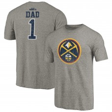 Denver Nuggets Gray Greatest Dad Tri-Blend T-Shirt
