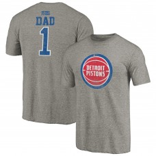 Detroit Pistons Gray Greatest Dad Tri-Blend T-Shirt