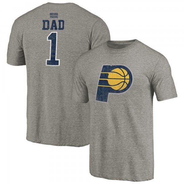 Indiana Pacers Gray Greatest Dad Tri-Blend T-Shirt