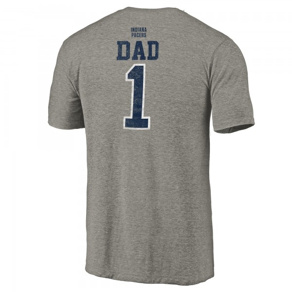 Indiana Pacers Gray Greatest Dad Tri-Blend T-Shirt