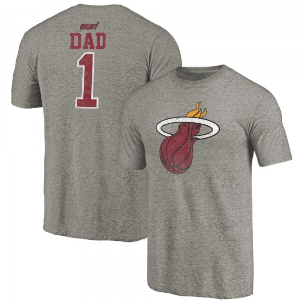 Футболка Miami Heat Gray Greatest Dad Tri-Blend