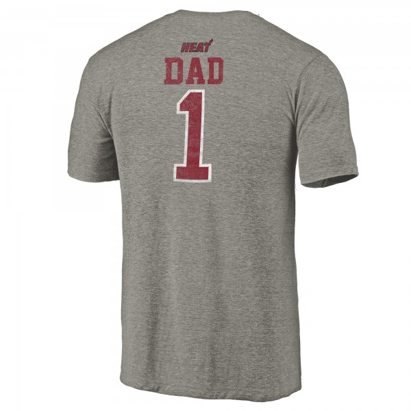 Футболка Miami Heat Gray Greatest Dad Tri-Blend