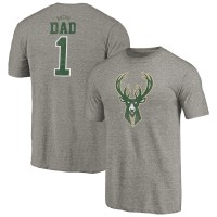 Футболка Milwaukee Bucks Greatest Dad Tri-Blend - Gray