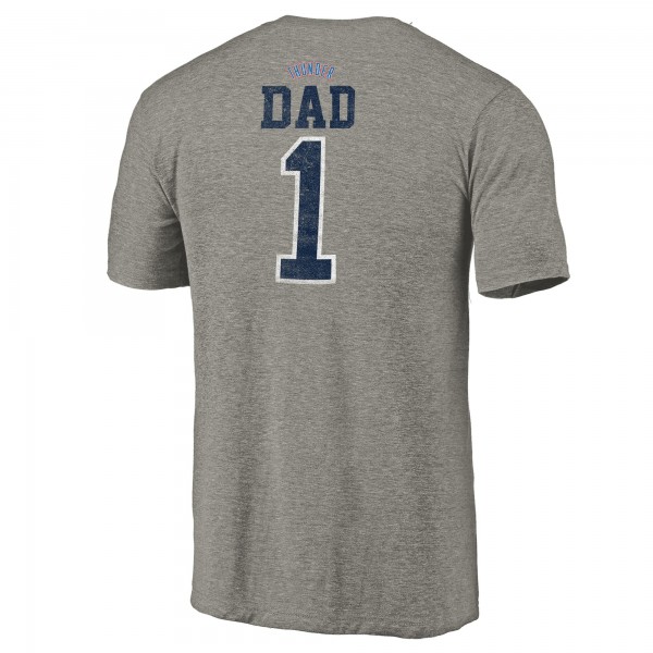 Футболка Oklahoma City Thunder Gray Greatest Dad Tri-Blend