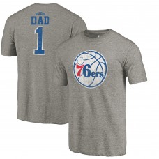 Philadelphia 76ers Gray Greatest Dad Tri-Blend T-Shirt