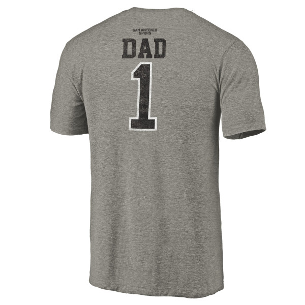 Футболка San Antonio Spurs Gray Greatest Dad Tri-Blend
