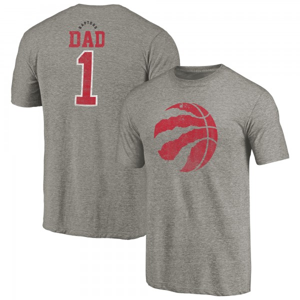 Toronto Raptors Gray Greatest Dad Tri-Blend T-Shirt