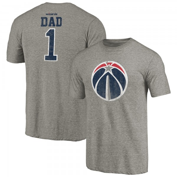 Washington Wizards Gray Greatest Dad Tri-Blend T-Shirt