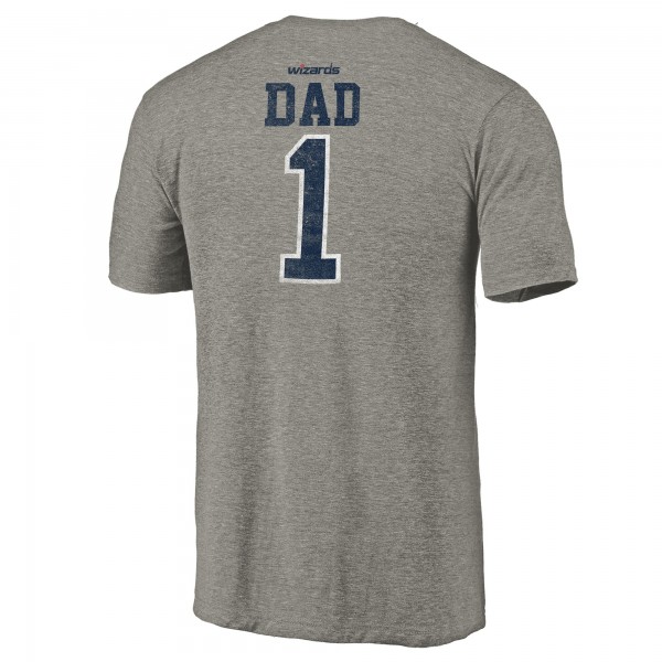 Washington Wizards Gray Greatest Dad Tri-Blend T-Shirt