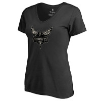 Женская футболка Charlotte Hornets Black Cloak Camo V-Neck