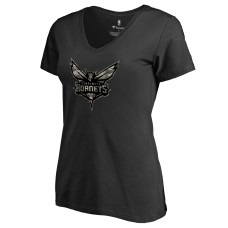 Женская футболка Charlotte Hornets Black Cloak Camo V-Neck