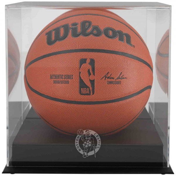 Boston Celtics Fanatics Authentic Blackbase Team Logo Basketball Display Case with Mirrored Back