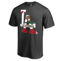 Los Angeles Dodgers Heathered Charcoal Hometown Collection Cali Flag T-Shirt