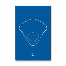 Los Angeles Dodgers Dodger Stadium 11 x 17 Ballpark Outline Art Poster